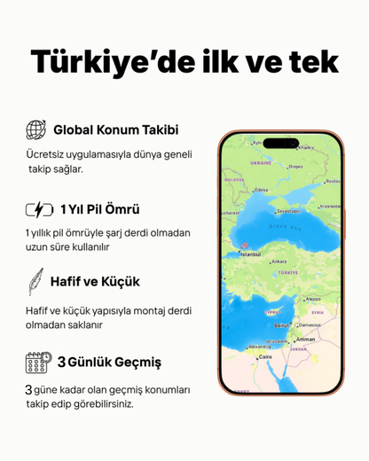 Tagcip Pro Tag Konum Geçmişli Takip Cihazı